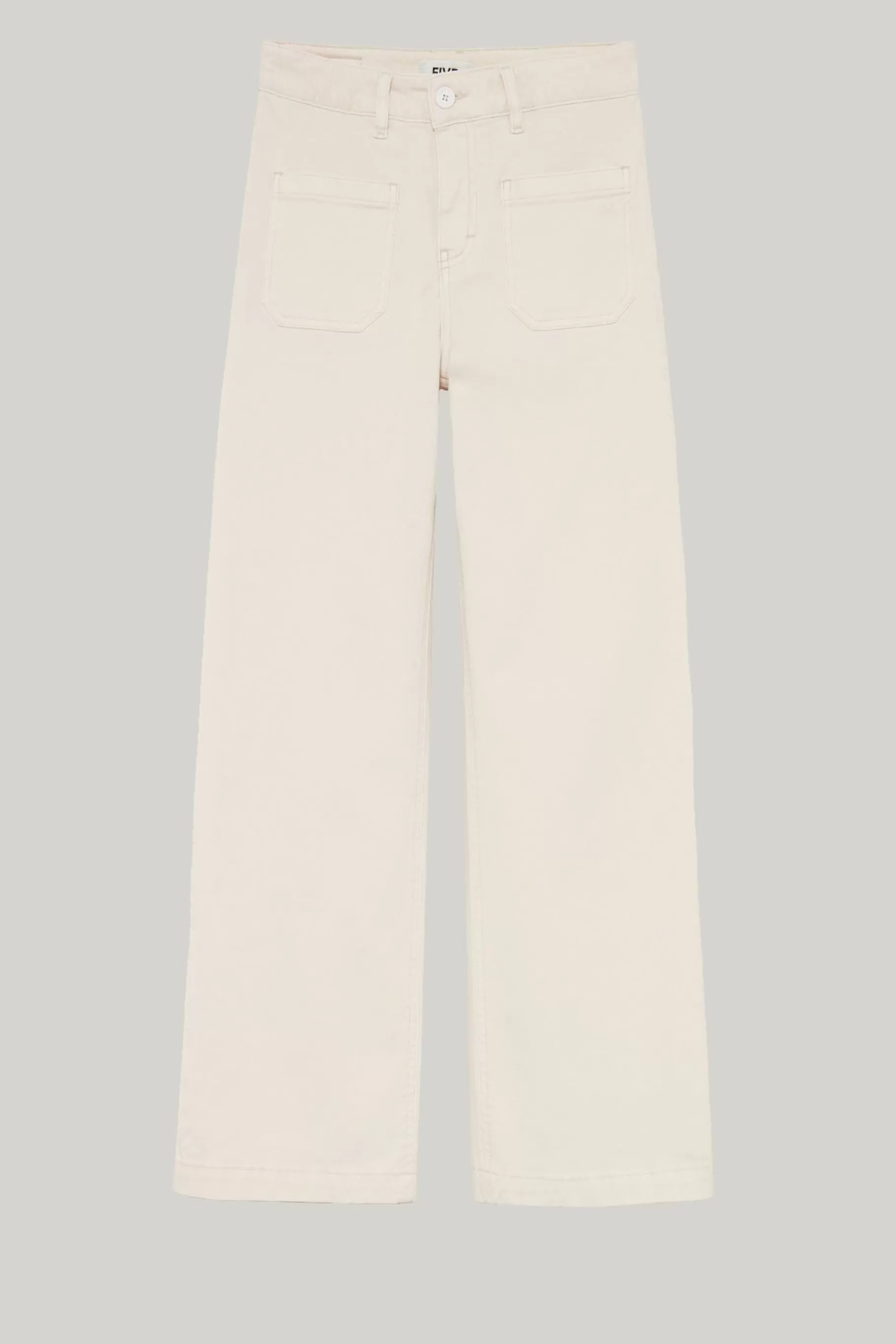 Pants-Five Jeans 100 Lucia Wide Pants Ecru