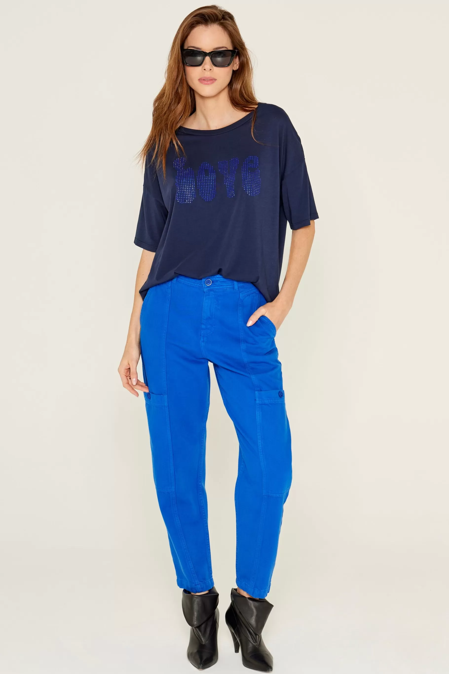 Pants-Five Jeans 1 Marguerite Boyish Trousers Galactic