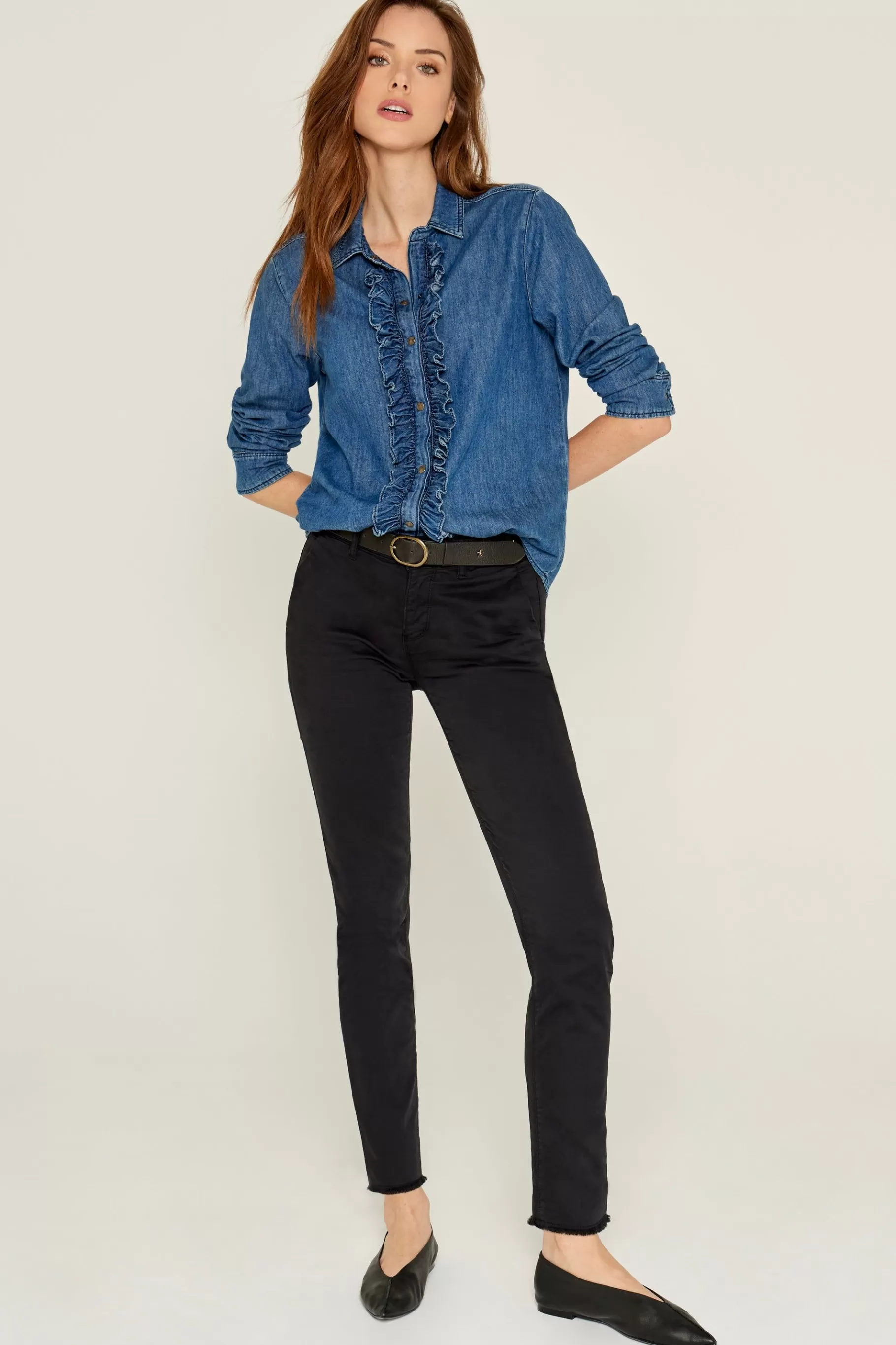 Pants-Five Jeans 204 Cathy Cigarette Trousers Black