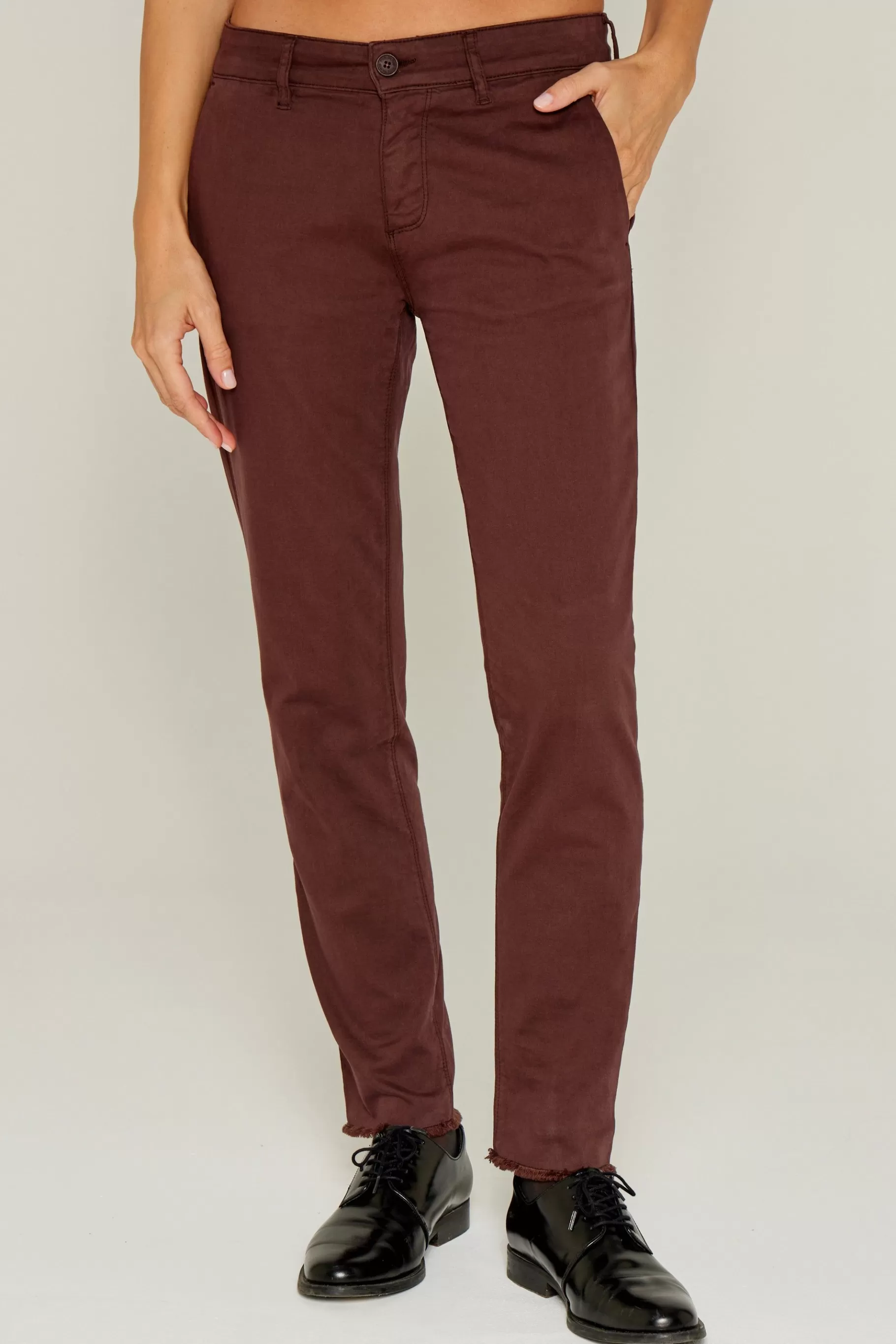 Pants-Five Jeans 204 Cathy Cigarette Trousers Chocolate