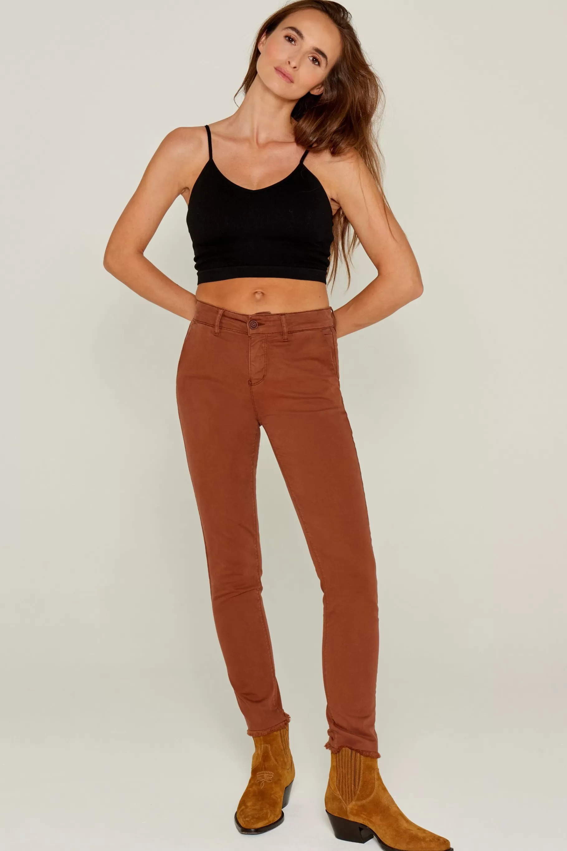 Pants-Five Jeans 204 Cathy Cigarette Trousers Pain Brule