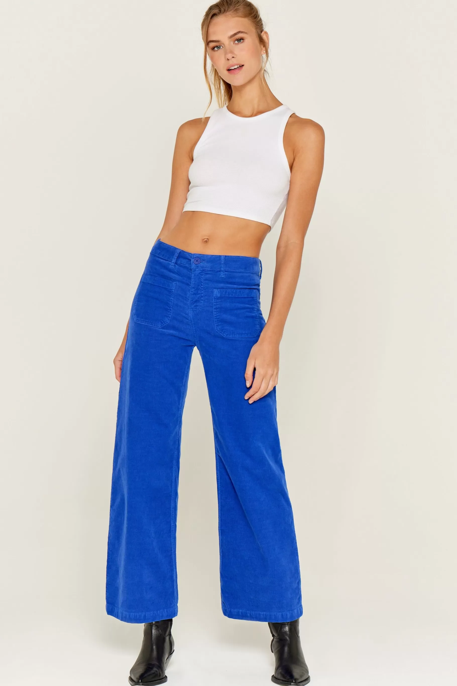 Pants-Five Jeans 380 Lucia Wide Pants Galactic