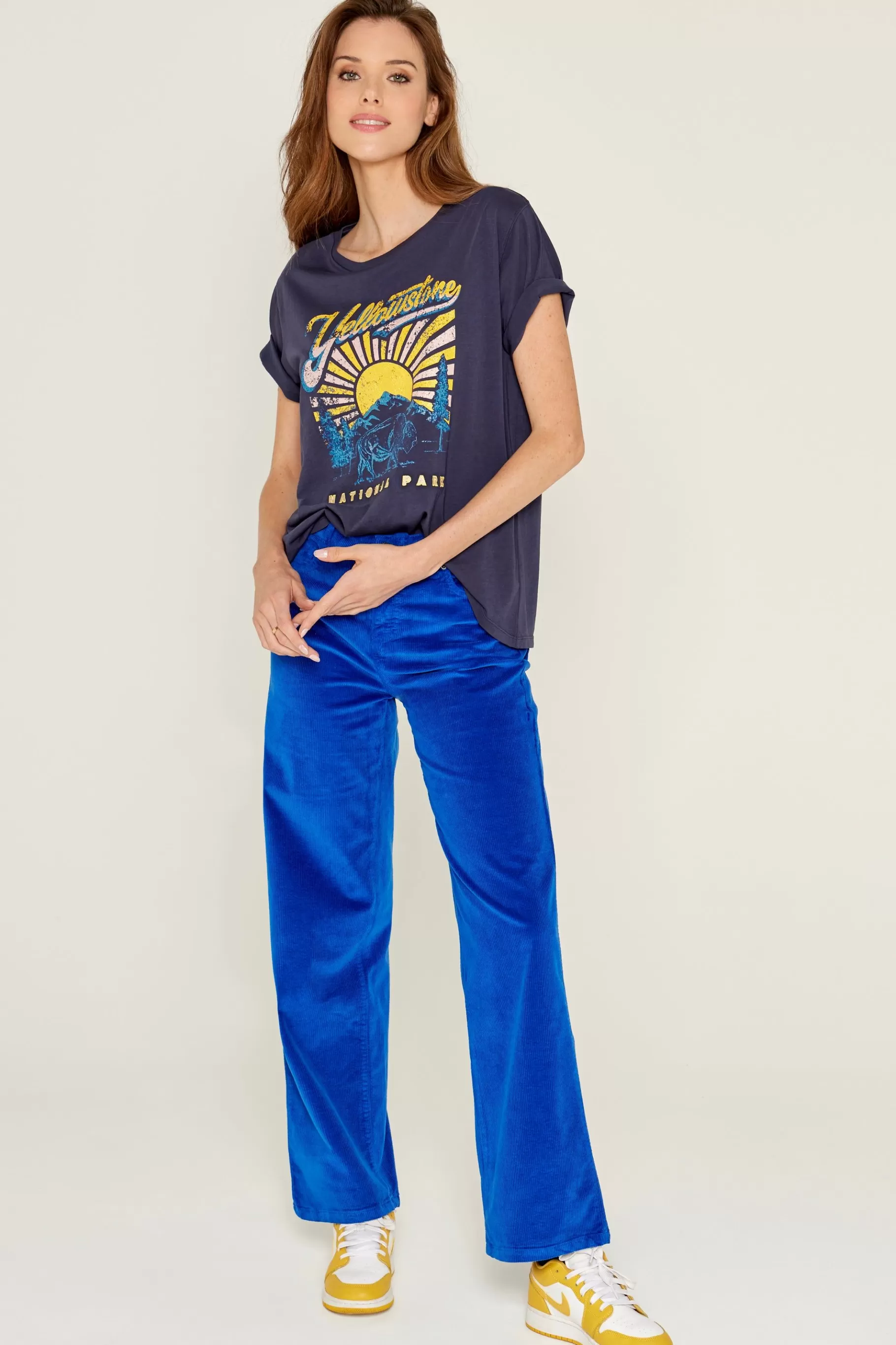 Pants-Five Jeans 463 Line Wide Pants Galactic