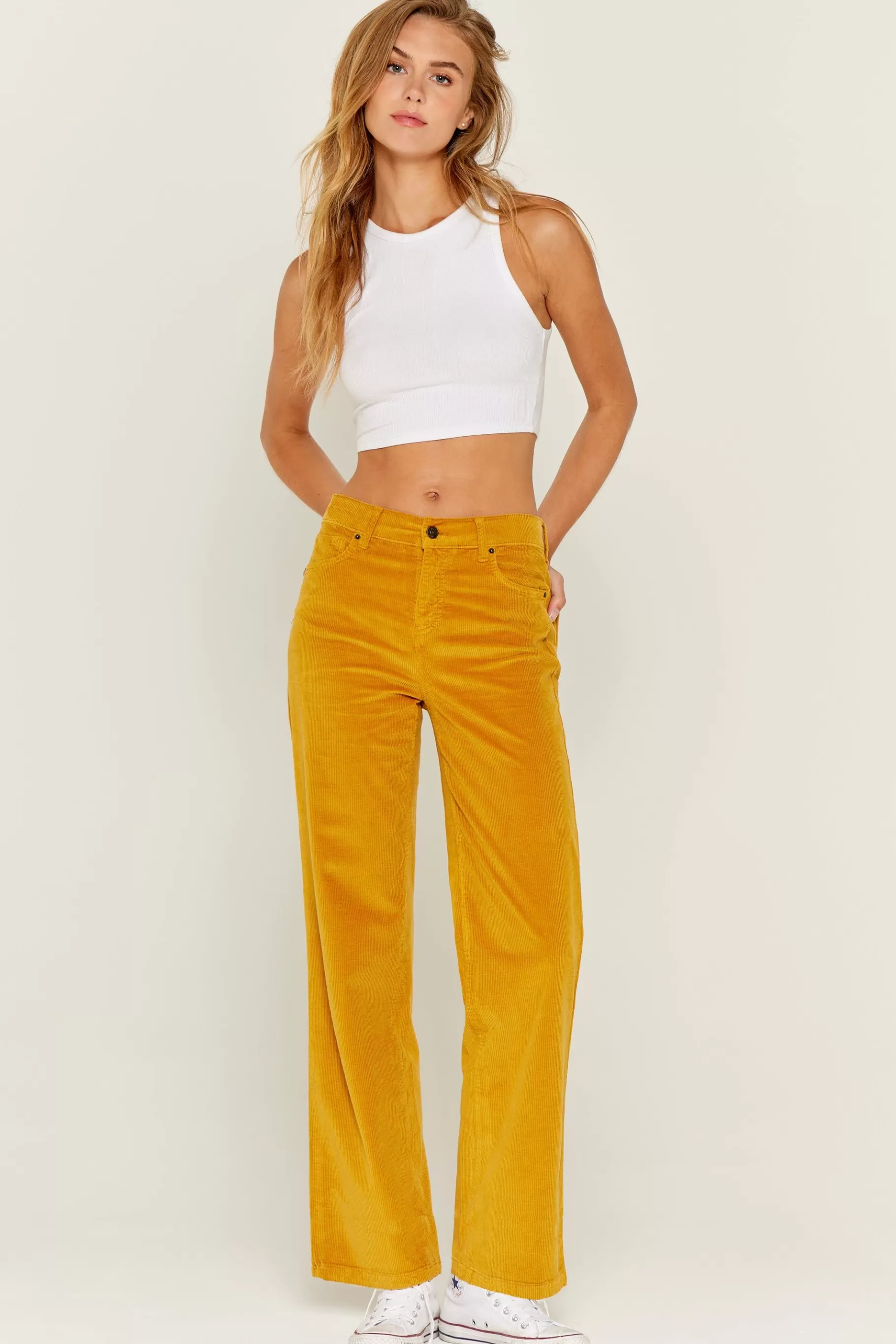 Pants-Five Jeans 463 Line Wide Trousers Curry