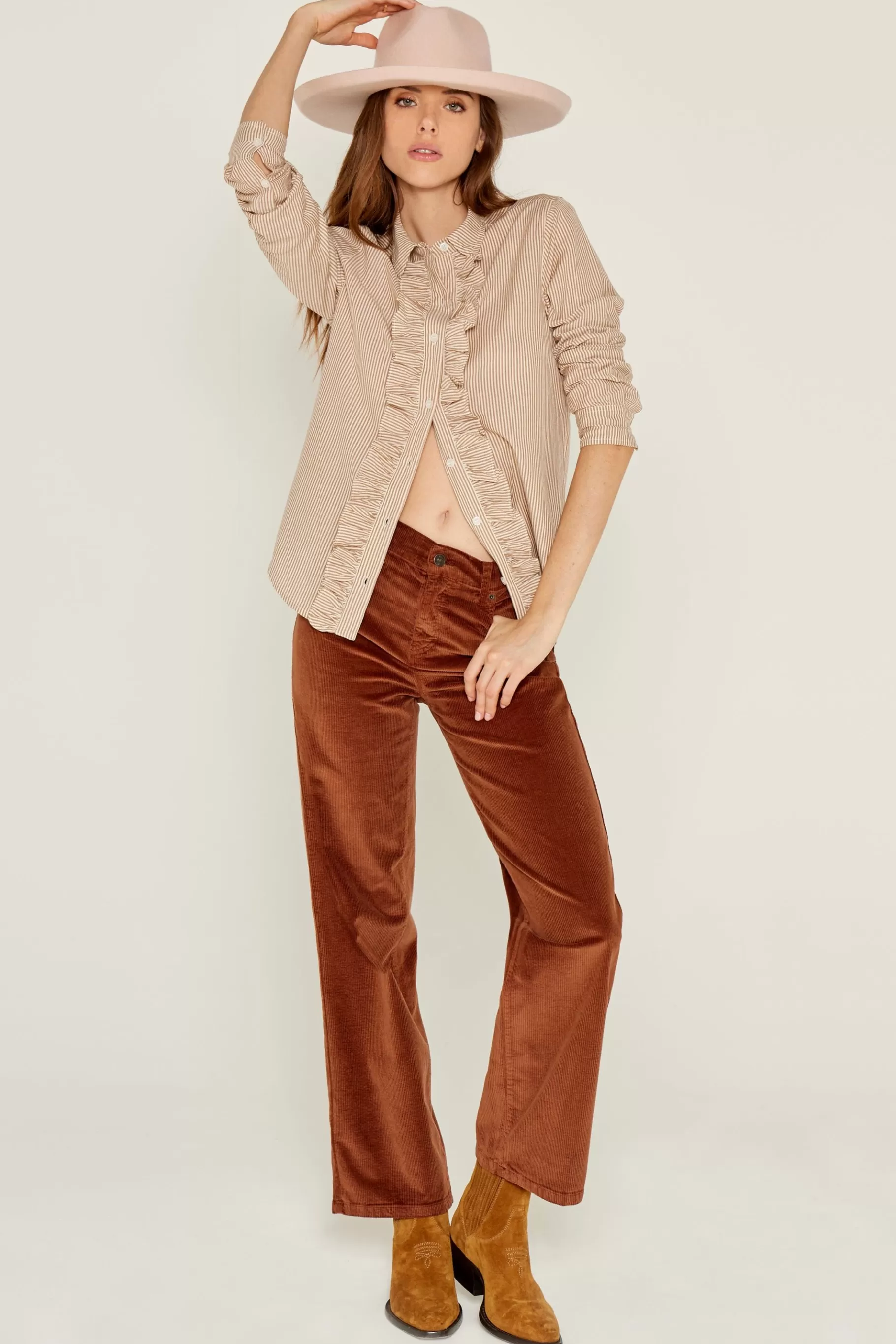 Pants-Five Jeans 463 Line Wide Trousers Pain Brule