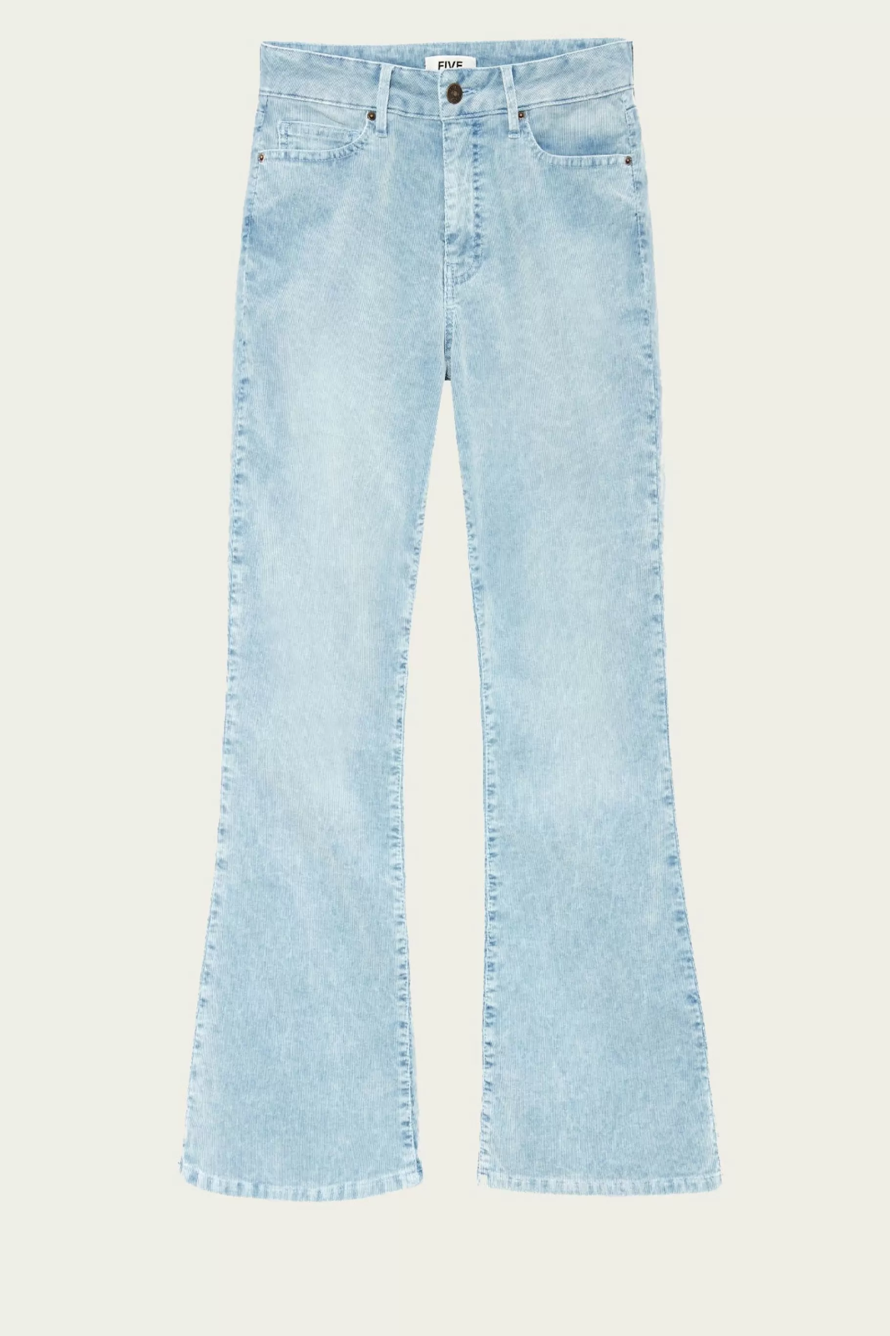Pants-Five Jeans 597 Maylan Flare Cropped Trousers Light Blue