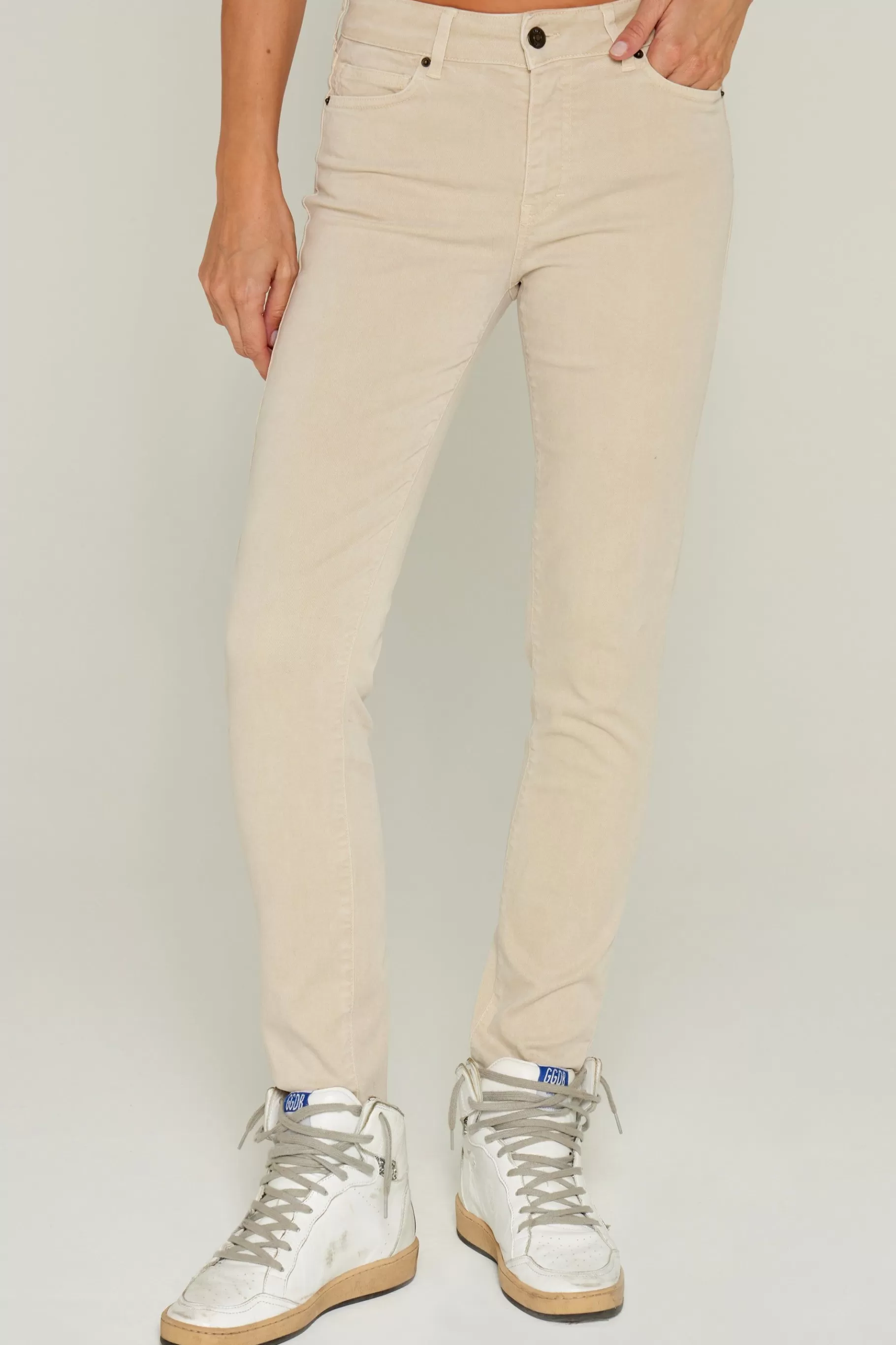 Pants-Five Jeans 736 Karen Slim Trousers Sand