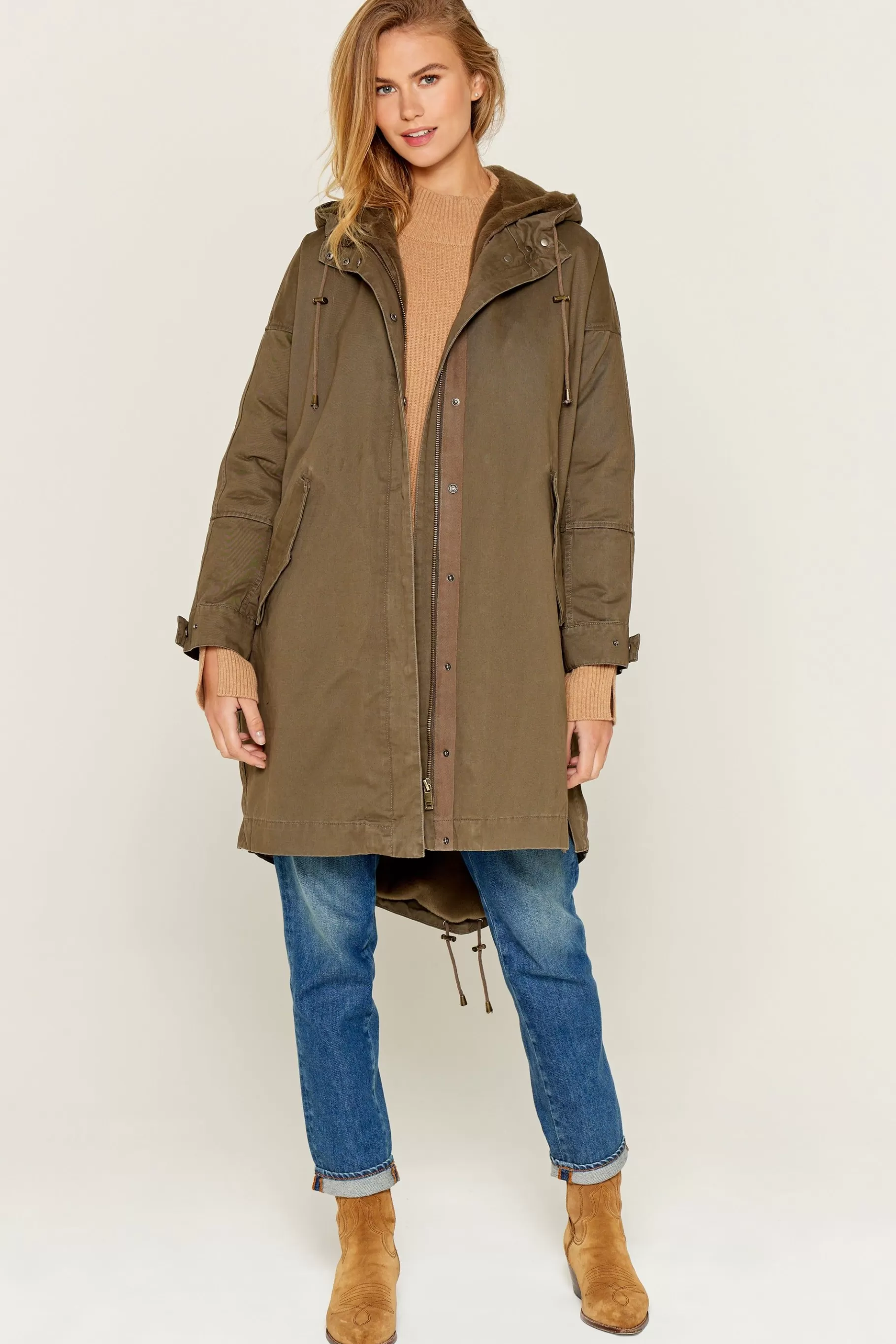 Parkas-Five Jeans Ada Parka Khaki