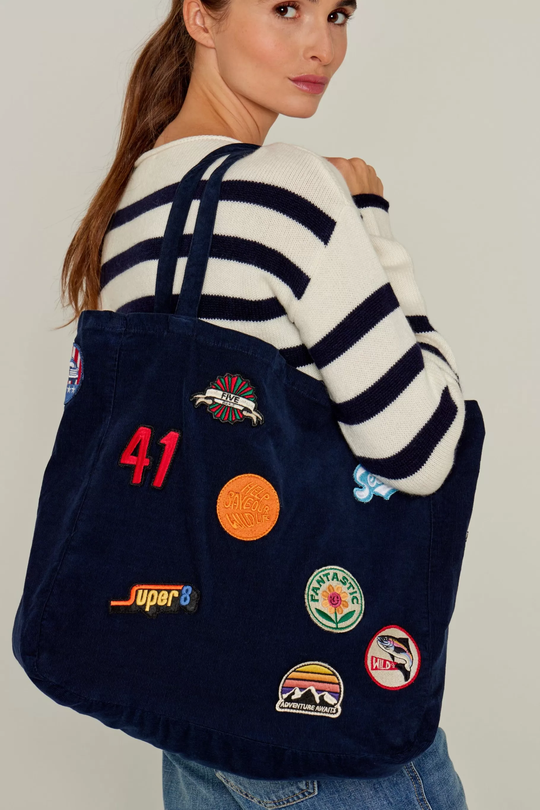 Bag-Five Jeans Badge Bag Navy