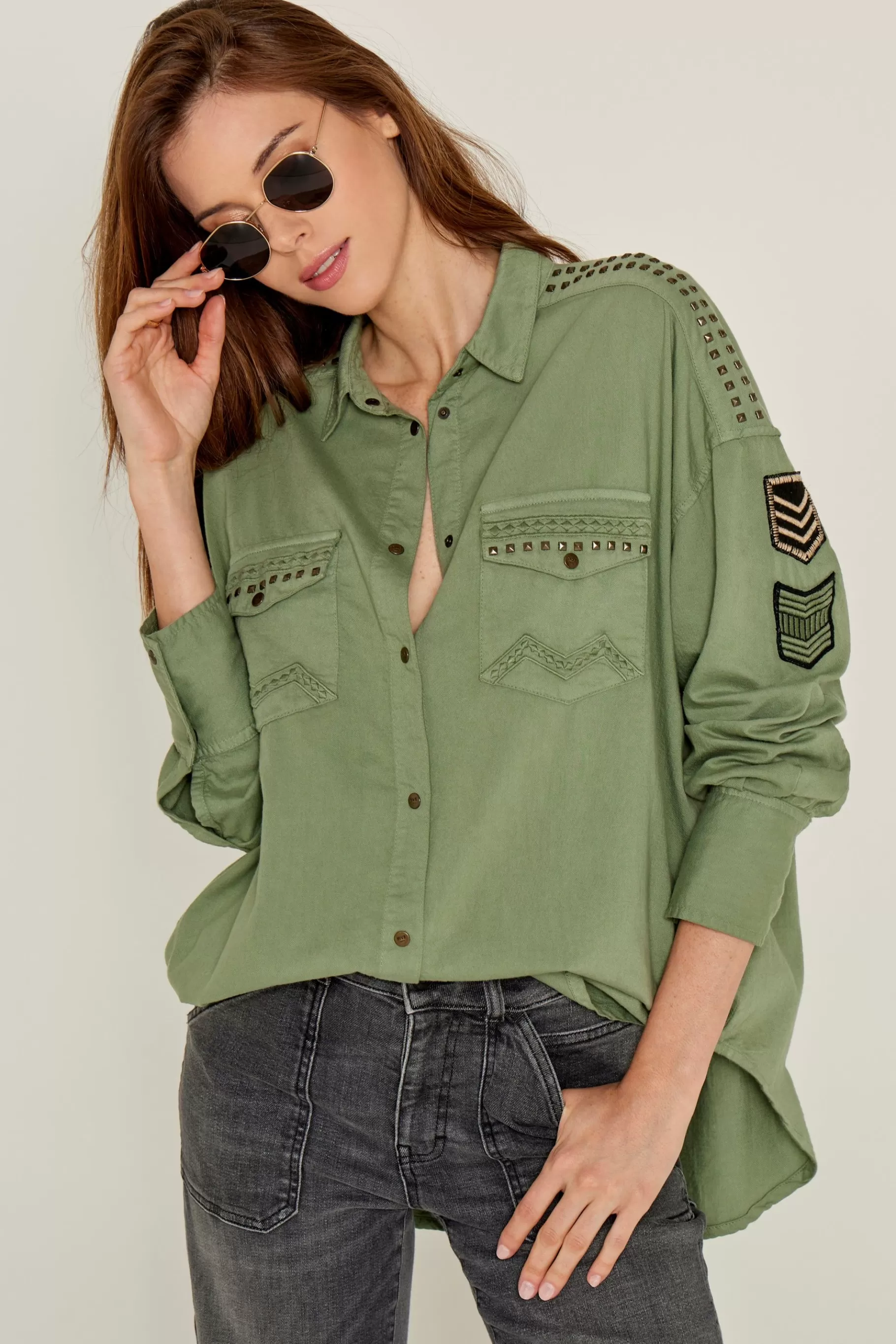 Shirts-Five Jeans Corinne Hirt Oi Green