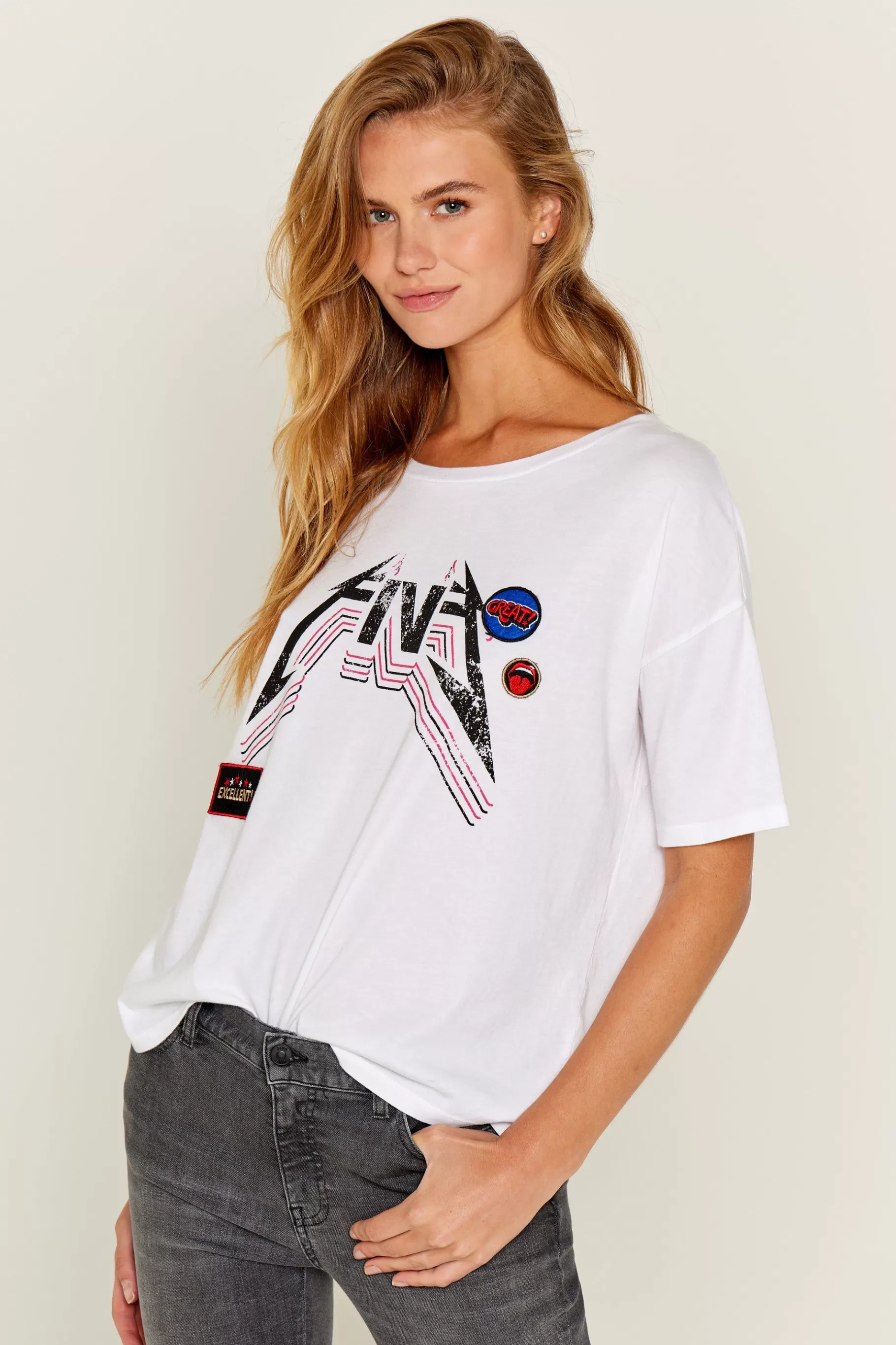 Tee-Shirts-Five Jeans Five T White