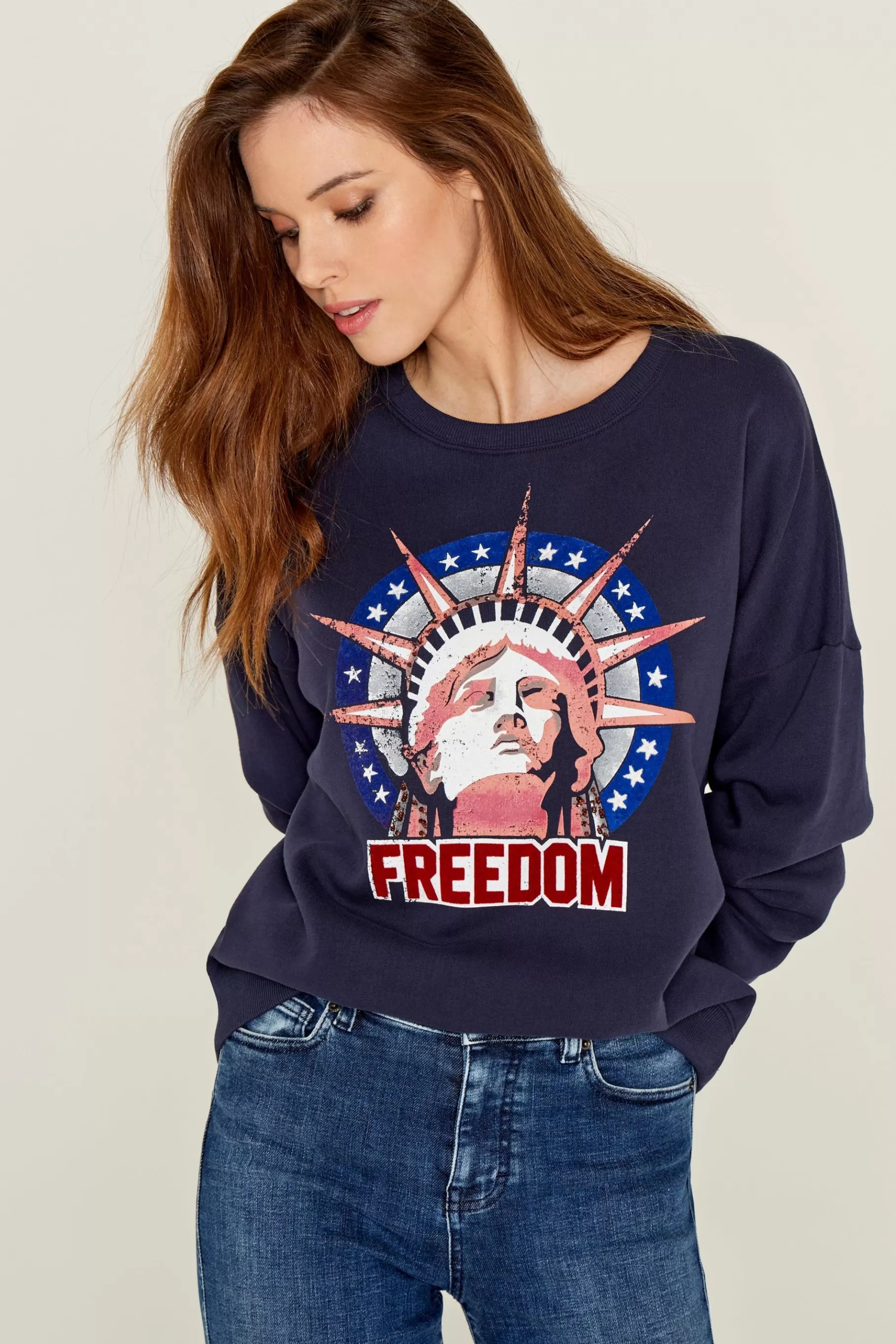 Sweatshirts-Five Jeans Iberty Weat Hirt Navy