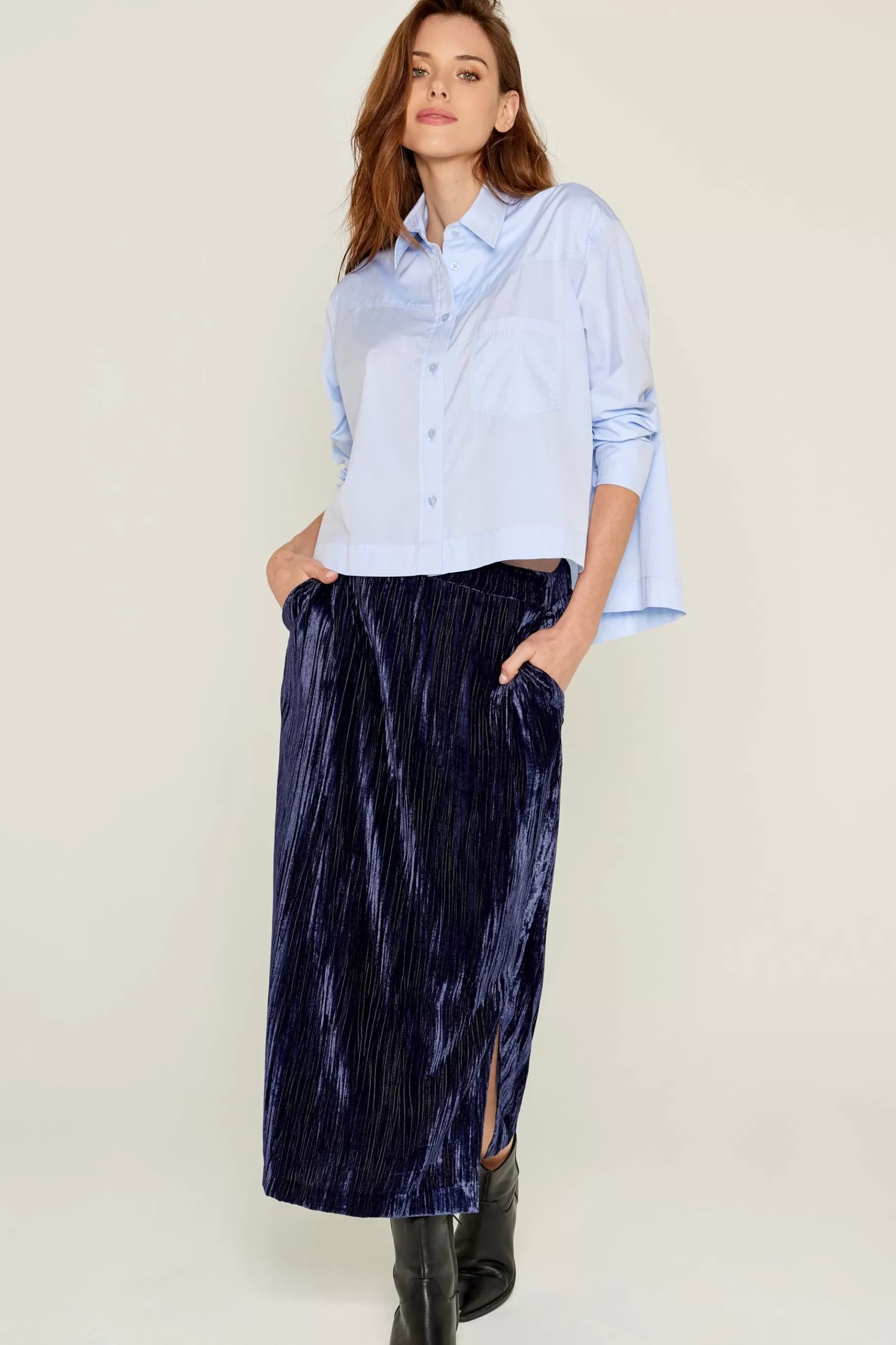 Skirts-Five Jeans Jaden Skirt Navy