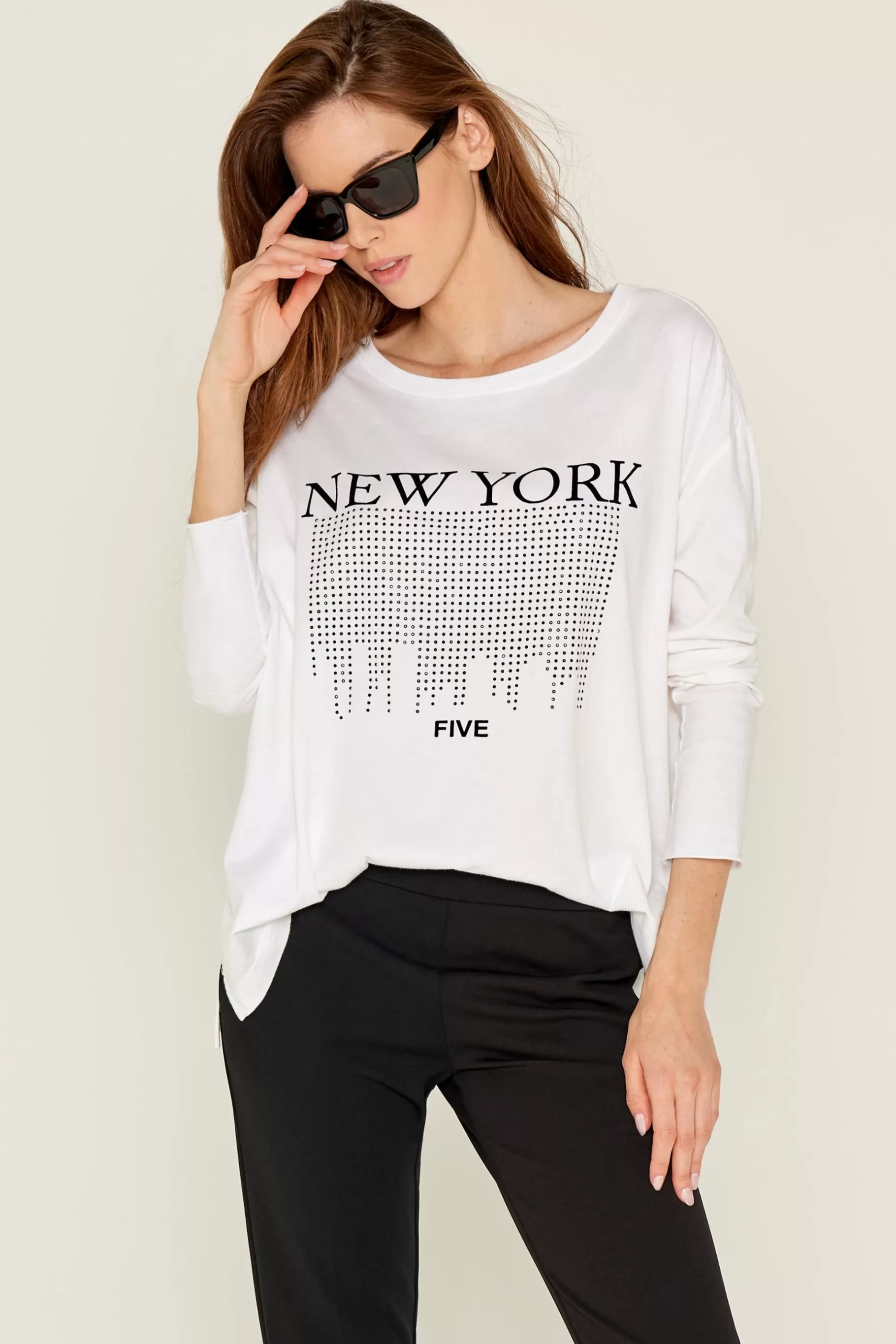 Tee-Shirts-Five Jeans New York T White