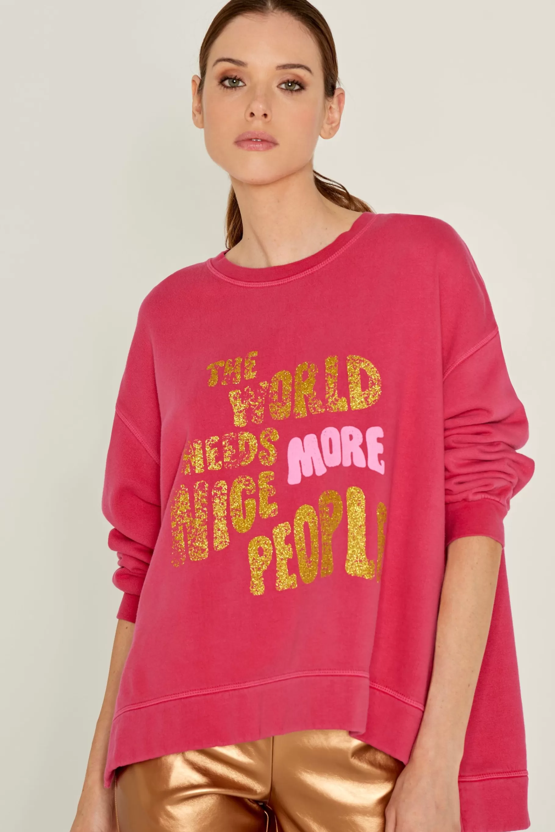 Sweatshirts-Five Jeans Nice Peop E Weat Hirt Ra Pberry