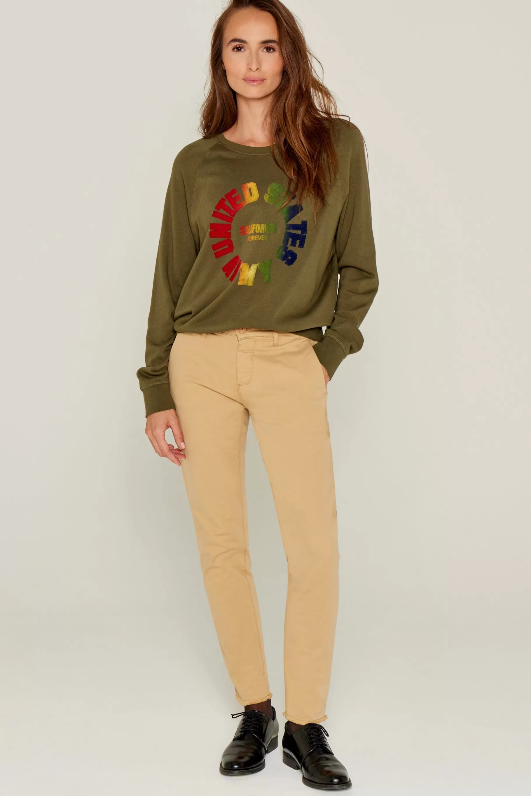 Sweatshirts-Five Jeans U A Weat Hirt Khaki