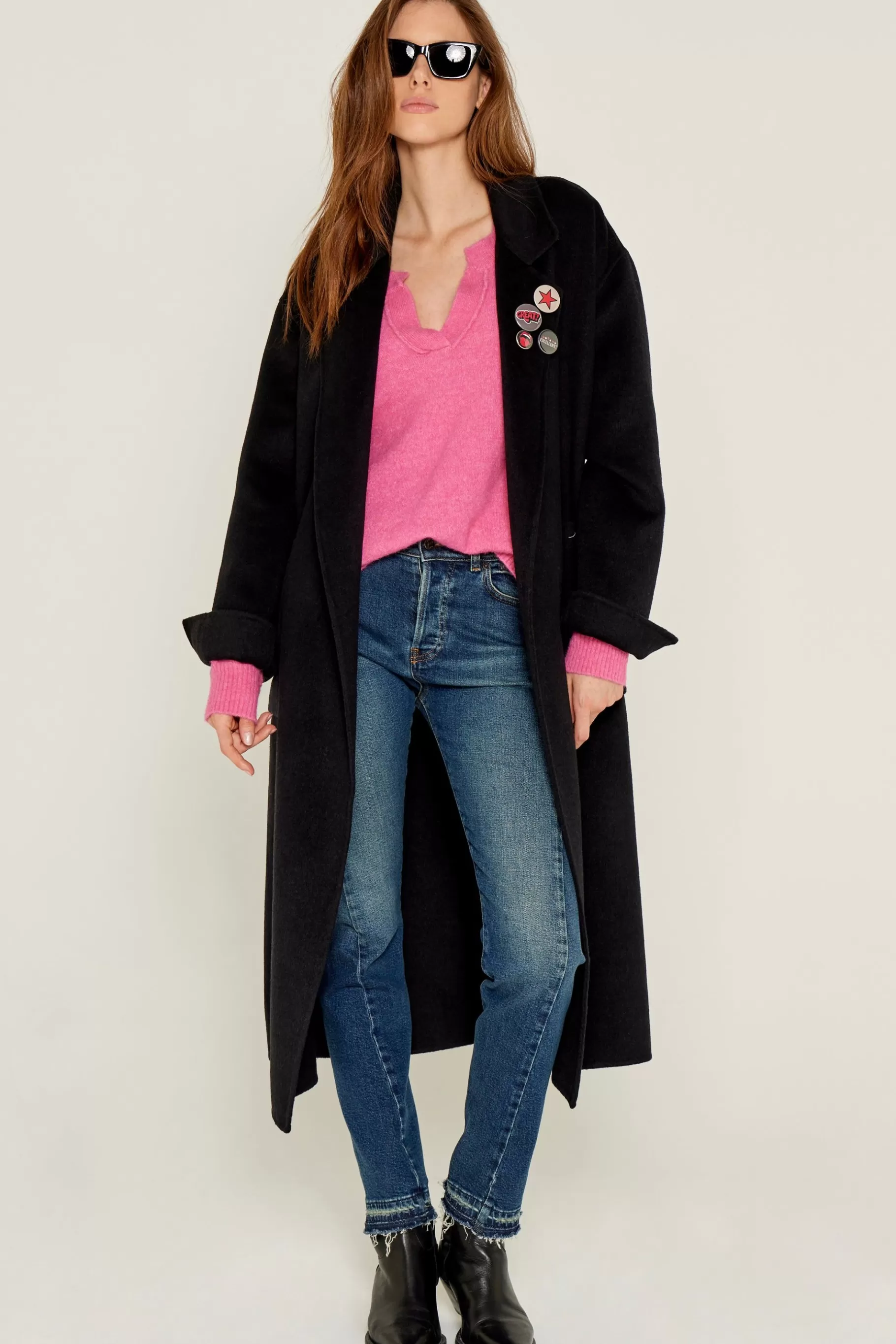 Coats-Five Jeans Ver Aine Coat B Ack